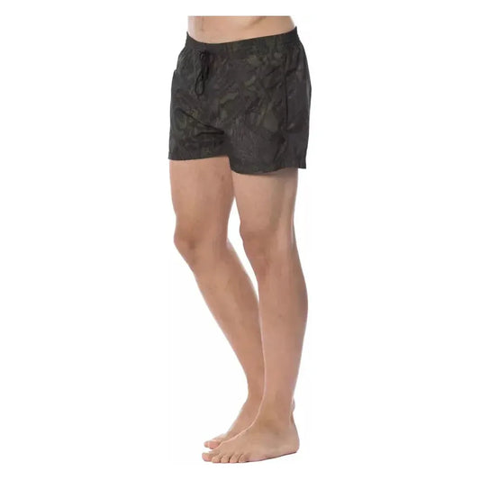 Roberto Cavalli Sport Army Polyester Men Swimwear Roberto Cavalli Sport Rosy Brown