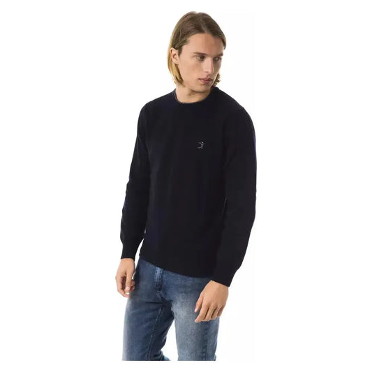 Uominitaliani Blue Wool Men Sweater Uominitaliani Dark Slate Gray