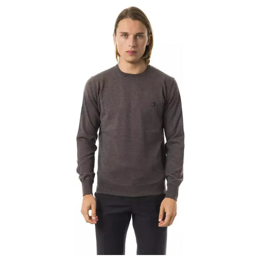 Uominitaliani Gray Merino Wool Men Sweater Uominitaliani Dark Slate Gray