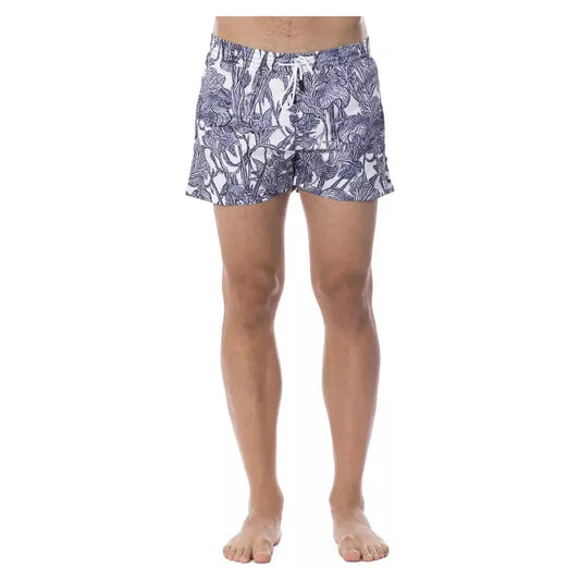 Roberto Cavalli Sport Light Blue Polyester Men Swimsuit Roberto Cavalli Sport Rosy Brown