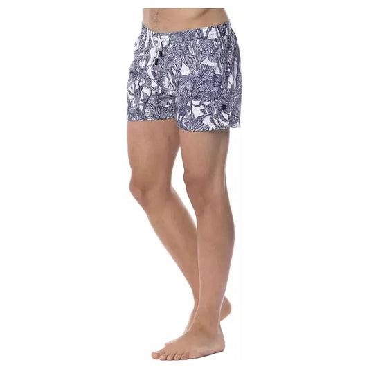 Roberto Cavalli Sport Light Blue Polyester Men Swimsuit Roberto Cavalli Sport Rosy Brown