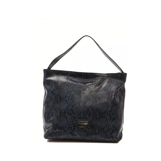Pompei Donatella Blue Leather Women Shoulder Bag WOMAN SHOULDER BAGS Pompei Donatella Dark Slate Gray