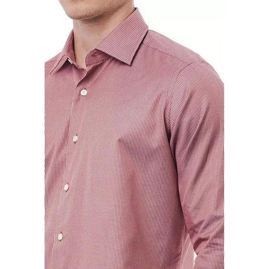 Bagutta Red Cotton Men Shirt Bagutta Rosy Brown
