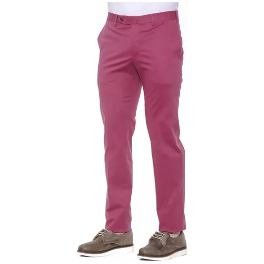 PT Torino Fuchsia Cotton Men Trouser Jeans & Pants PT Torino Maroon