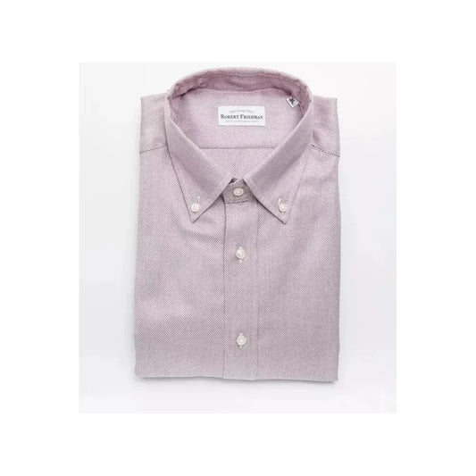 Robert Friedman Red Cotton Men Shirt Robert Friedman Lavender