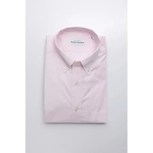 Robert Friedman Multicolor Cotton Men Shirt Robert Friedman Light Gray