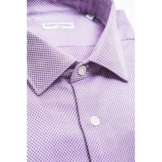Robert Friedman Multicolor Cotton Men Shirt Robert Friedman Thistle