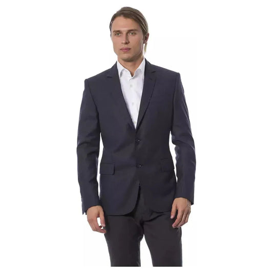 Verri Blue Wool Men Blazer Verri Dark Slate Gray