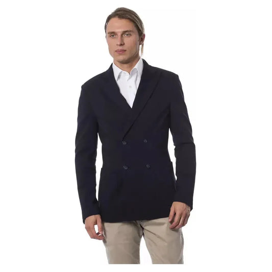 Verri Blue Viscose Men Blazer Verri Dark Slate Gray