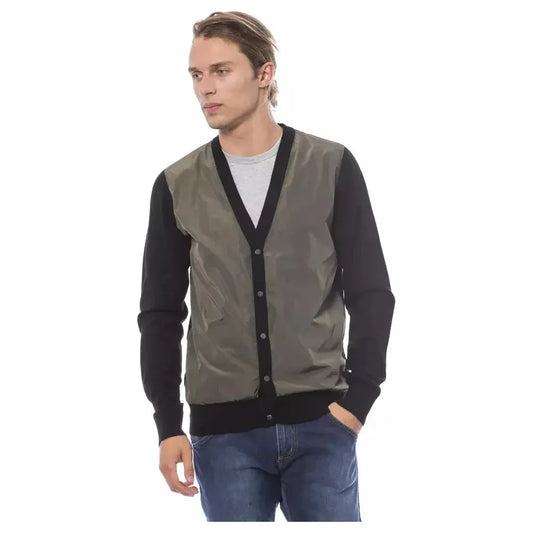 Verri Multicolor Wool Men Cardigan Verri Dark Slate Gray