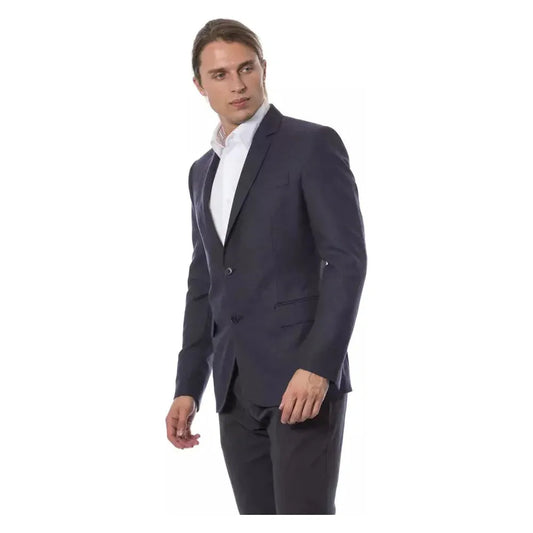 Verri Blue Wool Men Blazer Verri Dark Slate Gray