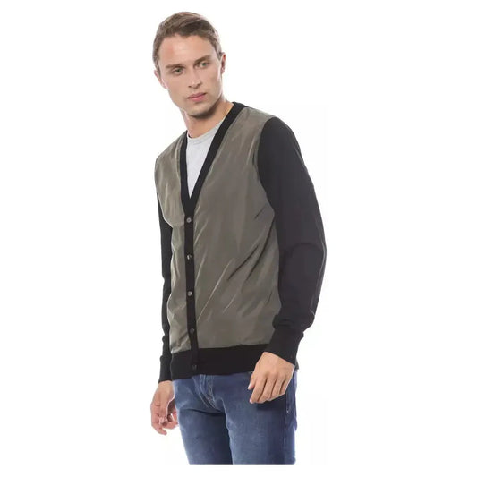 Verri Multicolor Wool Men Cardigan Verri Dark Slate Gray
