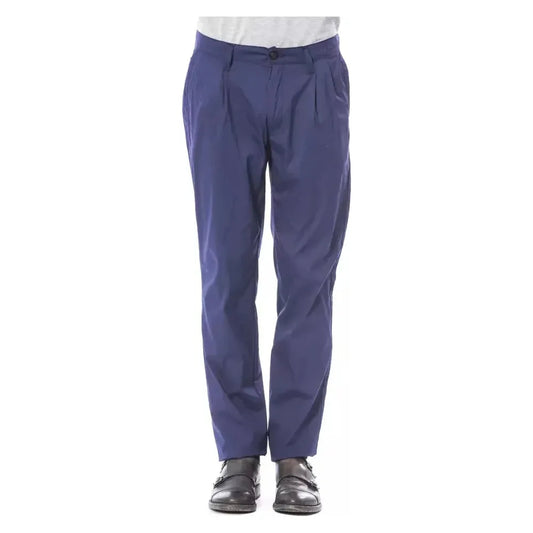 Verri Blue Cotton Men's Chino Pant Verri Dark Slate Blue
