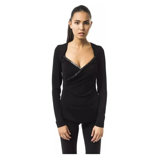 BYBLOS Black Viscose Women Top BYBLOS Tan