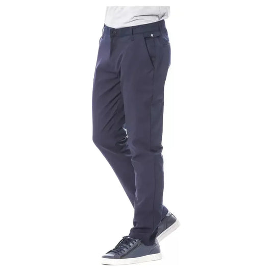 Verri Blue Polyester Men's Pant Verri Dark Slate Gray