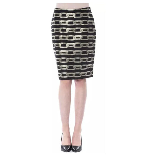 BYBLOS Black Viscose Women Skirt WOMAN SKIRTS BYBLOS Gray
