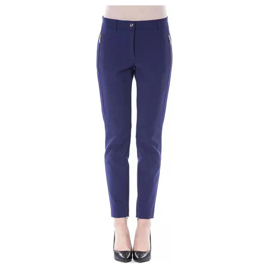 BYBLOS Blue Polyester Women's Slim-Fit Pant BYBLOS Dark Slate Gray