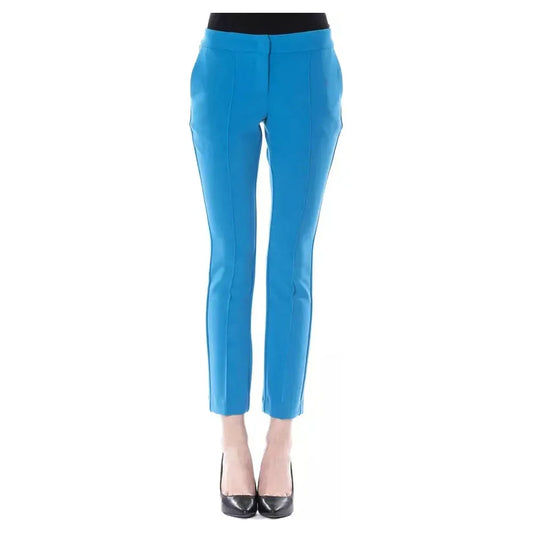 BYBLOS Light Blue Polyester Women Pants Jeans & Pants BYBLOS Steel Blue