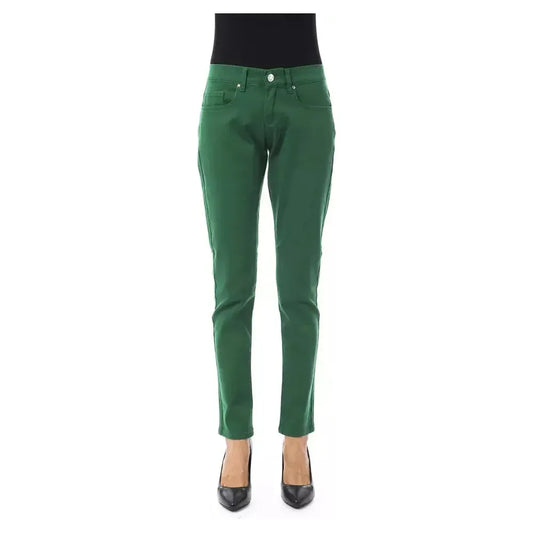 BYBLOS Green Cotton Women Pants BYBLOS Dark Slate Gray
