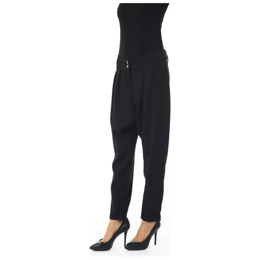 BYBLOS Black Polyester Women Pant BYBLOS Dark Slate Gray