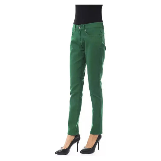BYBLOS Green Cotton Women Pants BYBLOS Dark Slate Gray