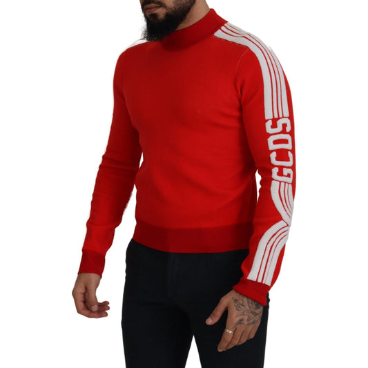 GCDS Elegant Red Pullover Sweater for Men GCDS Dark Red