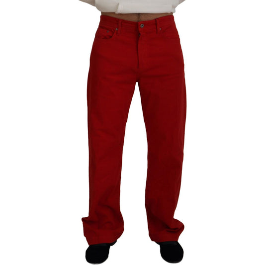 Dolce & Gabbana Chic Red Cotton Denim Pants Dolce & Gabbana Dark Red