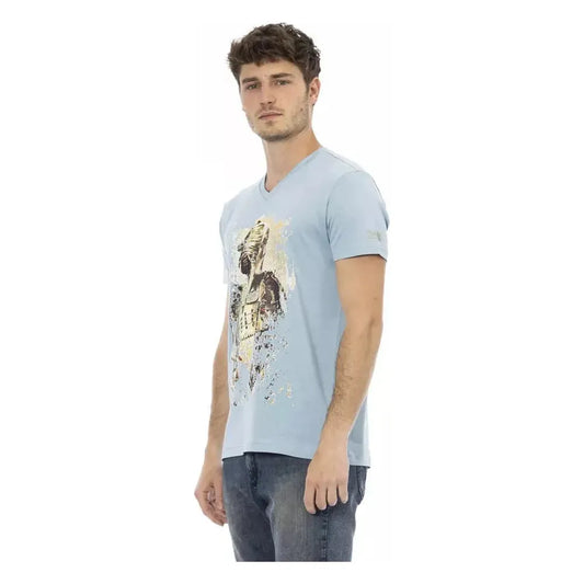Trussardi Action Light Blue Cotton Men T-Shirt Trussardi Action Gray