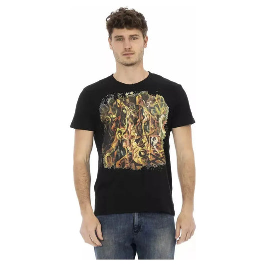 Trussardi Action Black Cotton Men T-Shirt Trussardi Action Tan