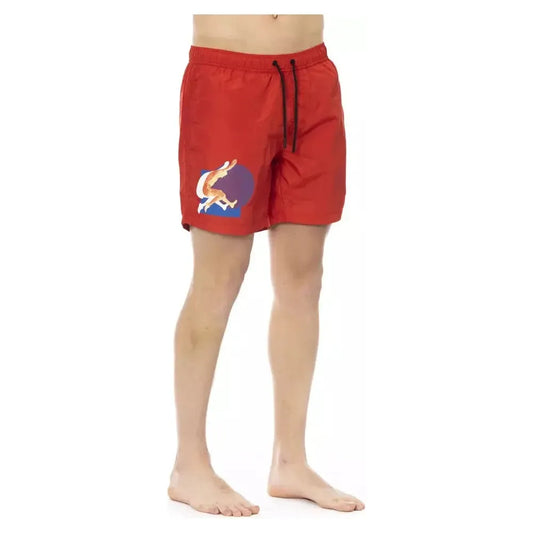 Bikkembergs Red Polyester Men Swim Short Bikkembergs Tan