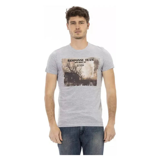 Trussardi Action Gray Cotton Men T-Shirt