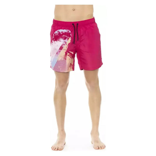 Bikkembergs Fuchsia Polyester Men Swim Short Bikkembergs Gray