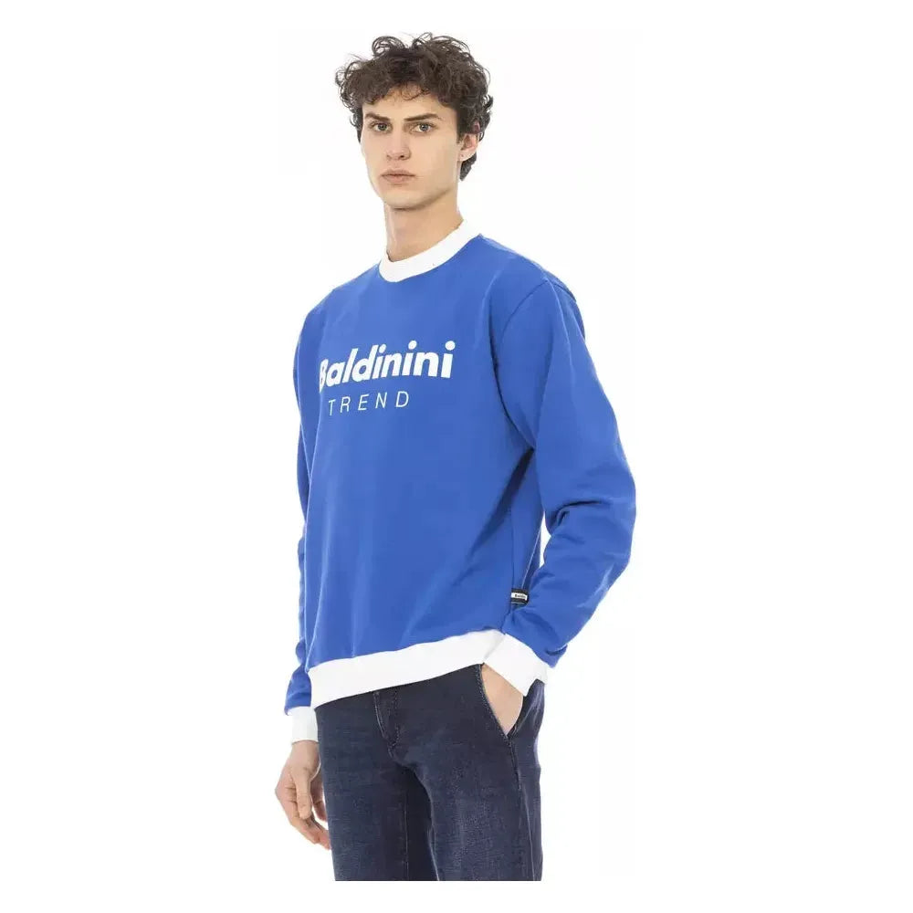 Baldinini Trend Blue Cotton Men Sweater