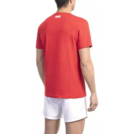 Bikkembergs Red Cotton Men T-Shirt Bikkembergs Maroon