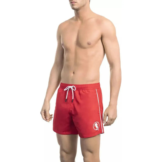 Bikkembergs Red Polyester Men Swim Short Bikkembergs Tan