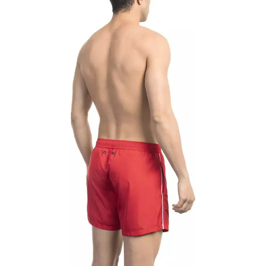 Bikkembergs Red Polyester Men Swim Short Bikkembergs Rosy Brown