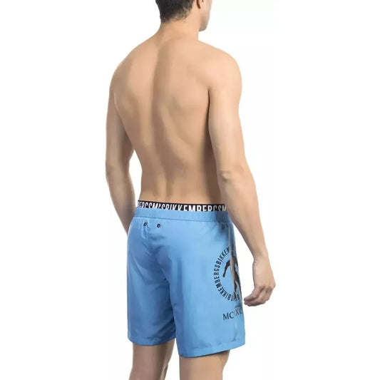 Bikkembergs Light Blue Polyester Men Swim Short Bikkembergs Rosy Brown
