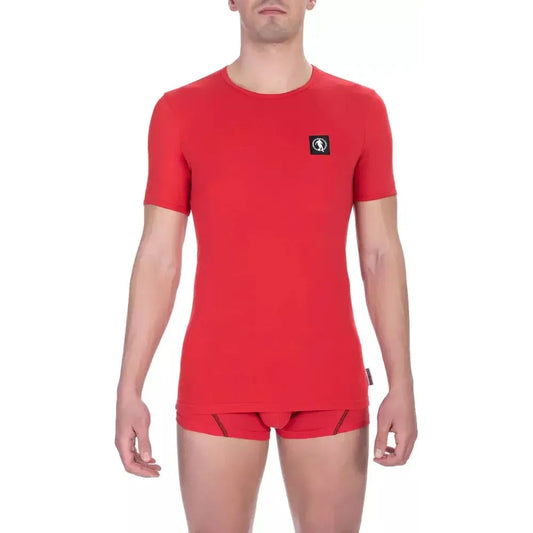 Bikkembergs Red Cotton Men T-Shirt MAN T-SHIRTS Bikkembergs Firebrick