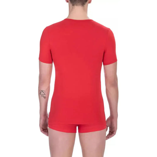 Bikkembergs Red Cotton Men T-Shirt MAN T-SHIRTS Bikkembergs Firebrick