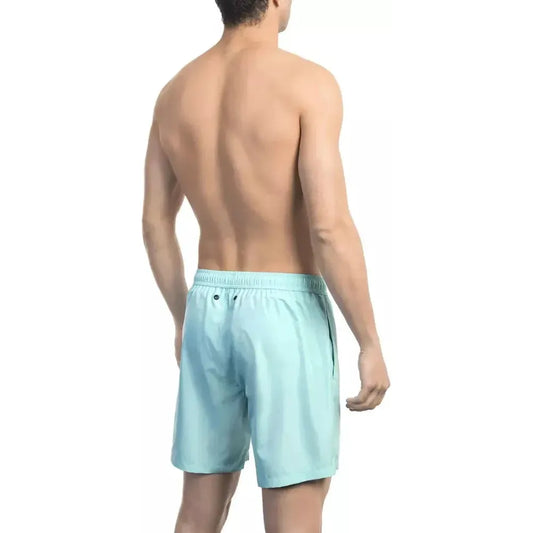 Bikkembergs Light Blue Polyester Men Swim Short Bikkembergs Rosy Brown