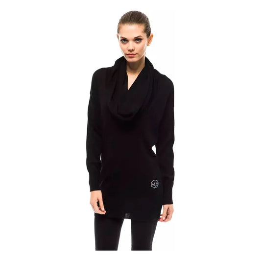Montana Blu Embellished High Collar Woolen Sweater Montana Blu Black