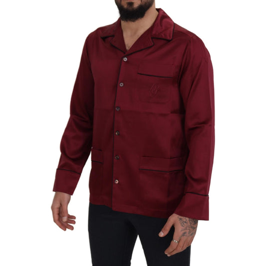 Dolce & Gabbana Elegant Silk Red Nightshirt Pajama Dolce & Gabbana Black