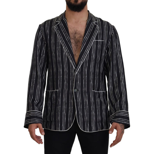 Dolce & Gabbana Elegant Silk Pajama Top Lounge Jacket Dolce & Gabbana Black