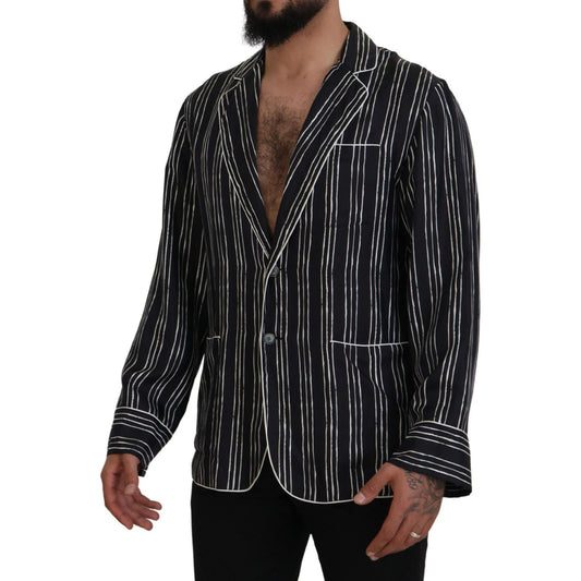 Dolce & Gabbana Elegant Silk Pajama Top Lounge Jacket Dolce & Gabbana Black