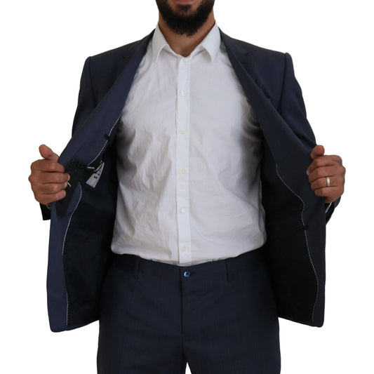 Dolce & Gabbana Elegant Blue Martini Men's Slim Fit Suit Dolce & Gabbana Gray
