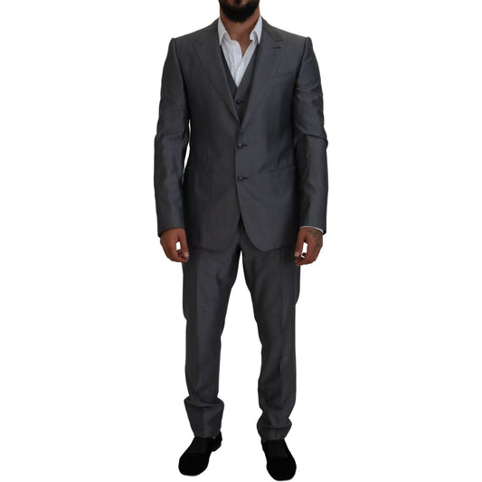 Dolce & Gabbana Elegant Gray Silver Sicilia Suit Ensemble Dolce & Gabbana Dark Slate Gray