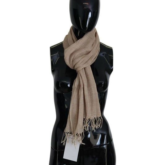 Costume National Chic Beige Fringed Scarf for Women Costume National Black