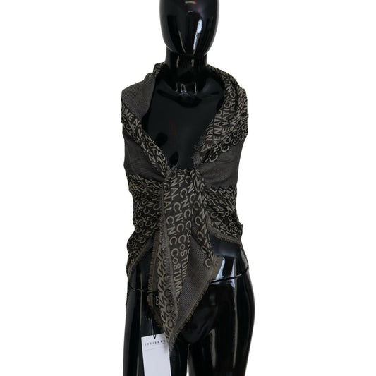 Costume National Chic Fringed Viscose-Silk Scarf Costume National Black