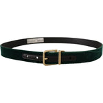 Dolce & Gabbana Emerald Velvet Designer Belt with Golden Buckle Dolce & Gabbana Black