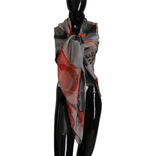 Costume National Elegant Silk Checkered Scarf Costume National Black